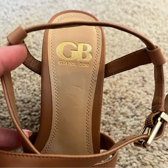 Gianni Binni Tan Jet Set Leather Wedges - Picture 2 of 8